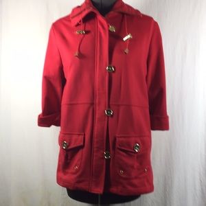 Vecceli Italy Red Jacket Gold Embellished Size S